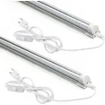 Photo 1 of Barrina T8 2ft 20W LED Utility Shop Light Fixture, Linkable, 2500LM, 5000K, LED Under Cabinet Light, Under Counter light, Clear Cover, 2-Pack