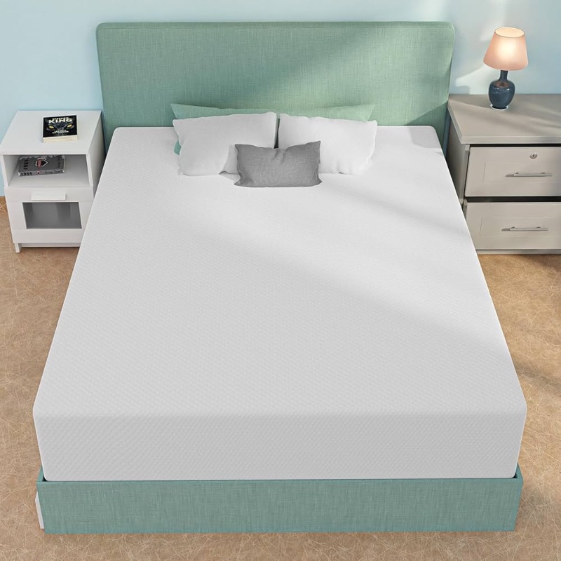 Photo 1 of 12 Inch Queen Mattress, Gel Memory Foam Queen Size Mattress, Pressure Relieving, Cooling Gel Foam, Queen Mattress in a Box, Certipur-Us Certified, Bed-in-a-Box, Queen, 80"L x 60"W x 12"Th,White