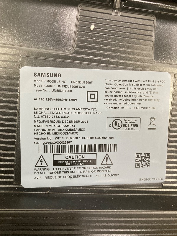 Photo 1 of SAMSUNG 55-Inch Class Crystal UHD 4K DU7200 Series HDR Smart TV w/Object Tracking Sound Lite, PurColor, Motion Xcelerator, Mega Contrast, Q-Symphony (UN55DU7200, 2024 Model)