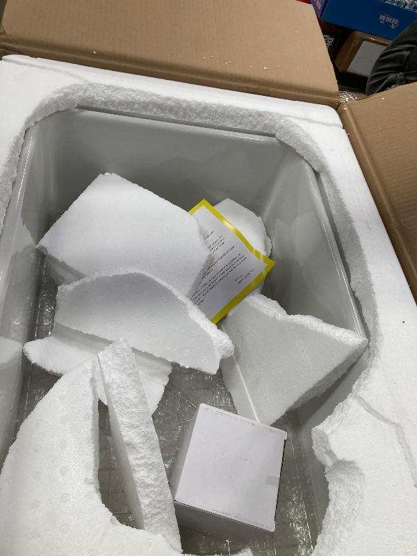 Photo 1 of GETPRO Farmhouse Sink 36 Inch Fireclay White Kitchen Sink Apron Front Farm Sink Large Deep Single Bowl Kitchen Sink Undermount Modern Farmer Sink with Accessories