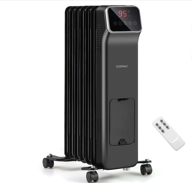 Photo 1 of 1500W Oil Filled Radiator Heater with Remote Control 3 Modes 24H T