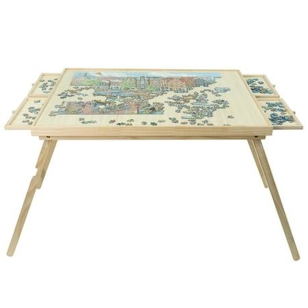 Photo 1 of 1500 Pieces Wooden Folding Puzzle Table with 4 Sliding Drawers and Covers Portable Jigsaw Puzzle Board for Adults and Kids?34 X26