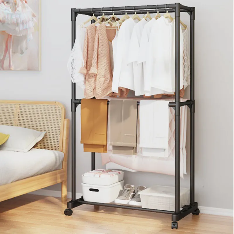 Photo 1 of ***missing pieces*** Edovaf Clothes Rack on Wheels,25mm Double Rails Hanging Garment Rack,Clothes Organizer Rack with Bottom Shelves for Shoes,Black.
