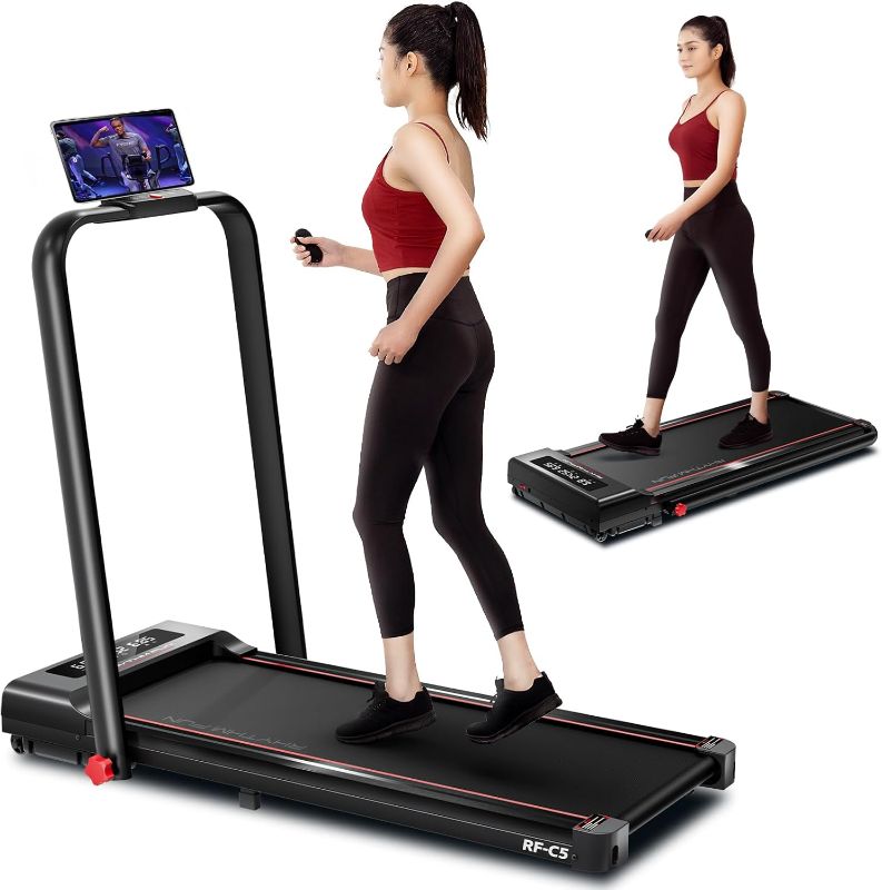 Photo 1 of RHYTHM FUN Foldable Treadmill, 300 lb Capacity Walking Pad 2.5HP Treadmill Under Desk, Portable Treadmill for Home and Office, Folding Treadmill 2 in 1 with Remote Control, LED Display