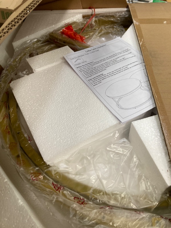 Photo 1 of Modern Round Coffee Table with Storage Drawers Round Nesting Center Table with Metal Base for Living Room Home Apartment Office 31.5" L x 31.5" W x 16.9" H Golden+White