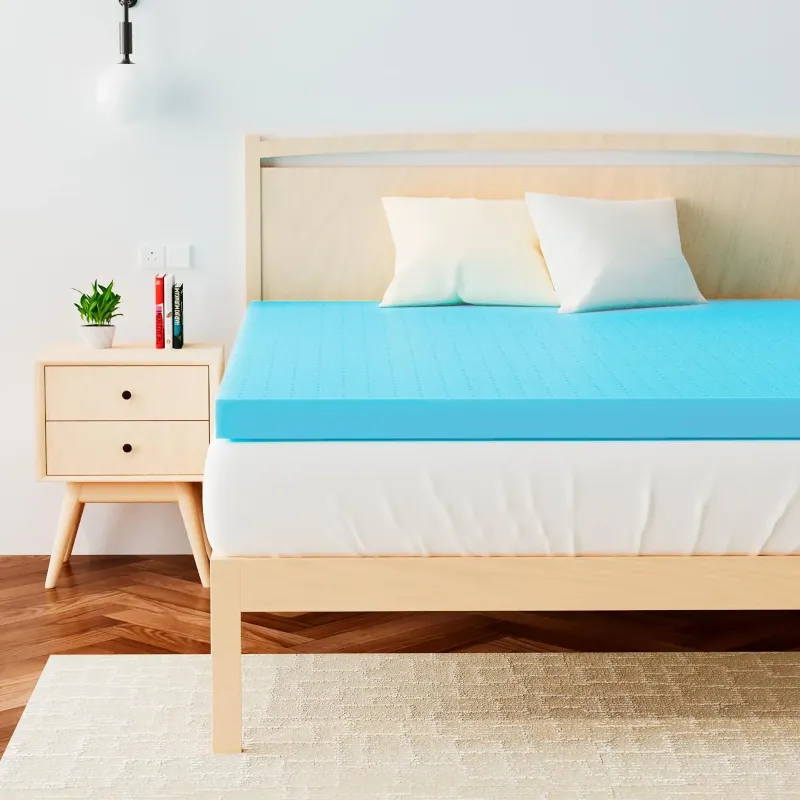 Photo 1 of 3 Inch Mattress Topper, Airensky Gel Memory Foam Mattress Topper King Size, Cooling Gel Infused Foam Mattress Topper, Single Bed Topper, CertiPUR-US Certified 78” x 80”
