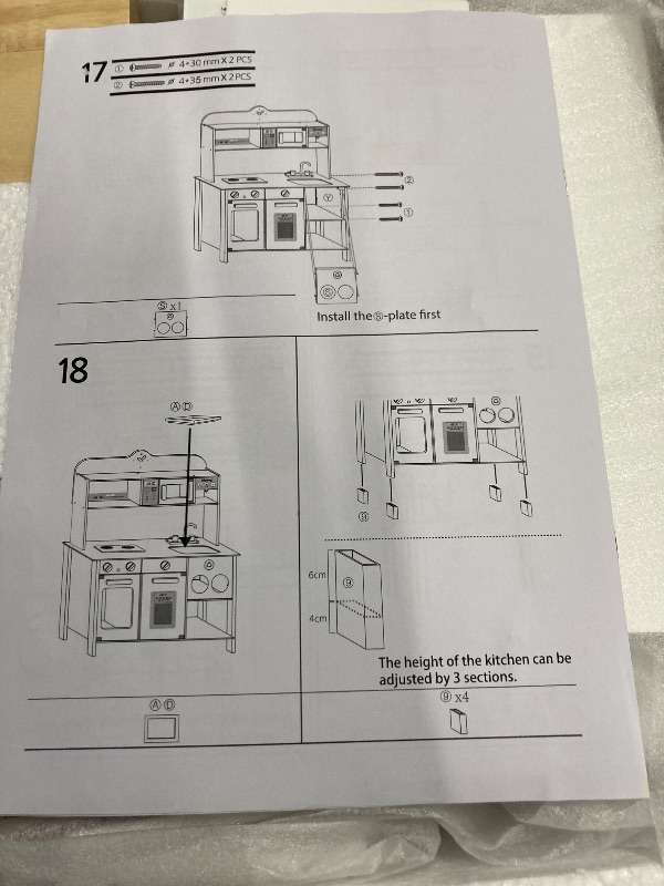 Photo 2 of ==SIMILAR=-=SainSmart Jr. Play Kitchen for Kids, Wooden Kitchen Playset with Lights & Sounds, Ice Maker, Oven & Sink, Trendy Home Style Toy Kitchen, Gift for 3+ Years