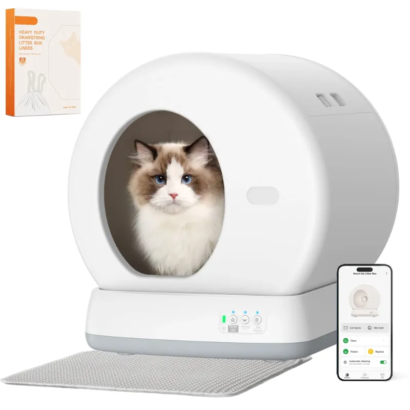 Photo 1 of *see notes*
'Self-Cleaning Cat Litter Box, Automatic Cat Litter Box with APP Control, Safety Sensors, Odor Isolation & Health Monitoring