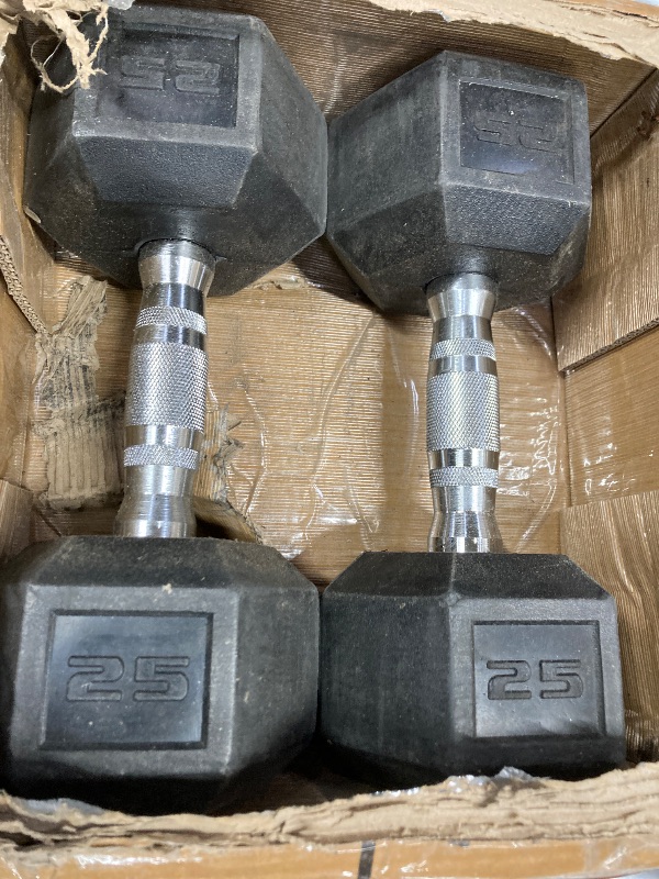 Photo 1 of CAP Barbell 50lb Coated Hex Dumbbells, 25x2,  Set