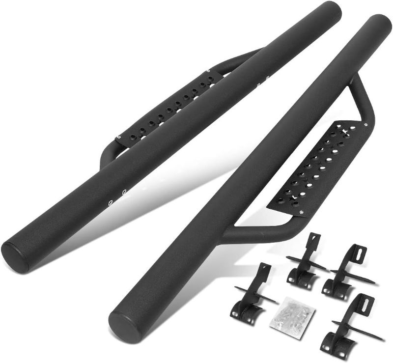 Photo 1 of ==SIMILAR==Auto Dynasty Drop Running Boards Compatible with 2007-2018 Jeep Wrangler/JK 2-Door, Steel Round Tubing Side Step Rail Nerf Bars, 3" Step Bars, Black Powdercoated