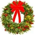 Photo 1 of Best Choice Products 24in Pre-Lit Battery Powered Christmas Wreath Decoration w/ 70 Lights, 96 PVC Tips, Ribbons