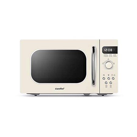 Photo 1 of 0.7 Cu. Ft. 700 Watt Compact Countertop Microwave in Cream with Safety Lock