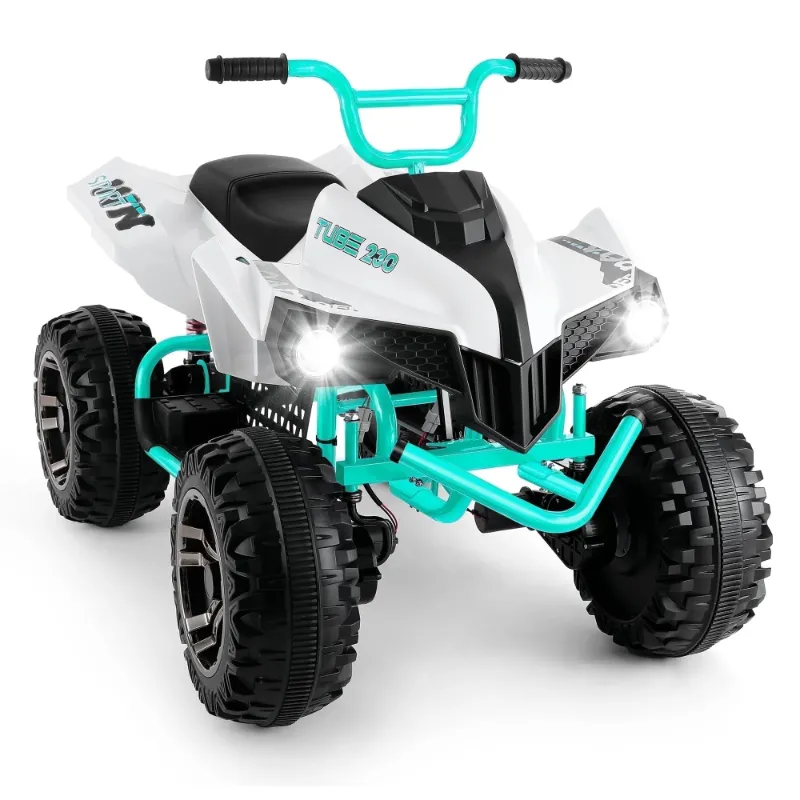 Photo 1 of 24V 2 Seater Ride on Toys, 4 Wheeler Kids ATV with 800W Motors, Bluetooth ,LED Headlights 5.8 mph Max Speed Ride on ATV for 3-10 Boys & Girls,White
