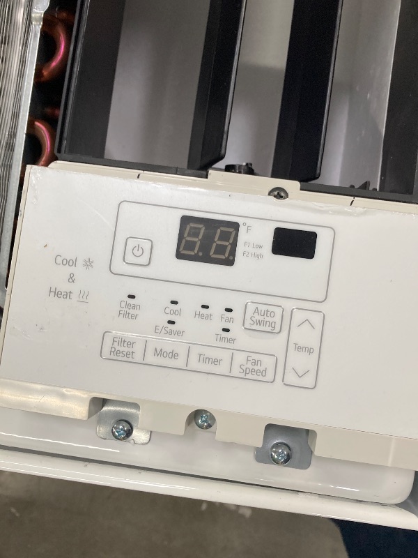 Photo 1 of ***OPEN BOX, SOME SCUFFS/SCRATCHES, DENT/BENT ON CORNER EDGE)***                      LG 18,000 BTU Window Air Conditioner with Heat, 230/208V, Cools 1,000 Sq.Ft. for Bedroom, Living Room, Basement, Apartment, with Remote, 2 Speeds, 24-Hour Timer, White