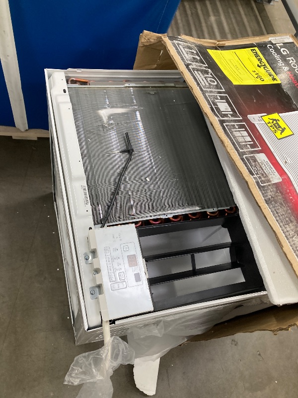 Photo 1 of ***OPEN BOX, SOME SCUFFS/SCRATCHES, DENT/BENT ON CORNER EDGE)***                      LG 18,000 BTU Window Air Conditioner with Heat, 230/208V, Cools 1,000 Sq.Ft. for Bedroom, Living Room, Basement, Apartment, with Remote, 2 Speeds, 24-Hour Timer, White