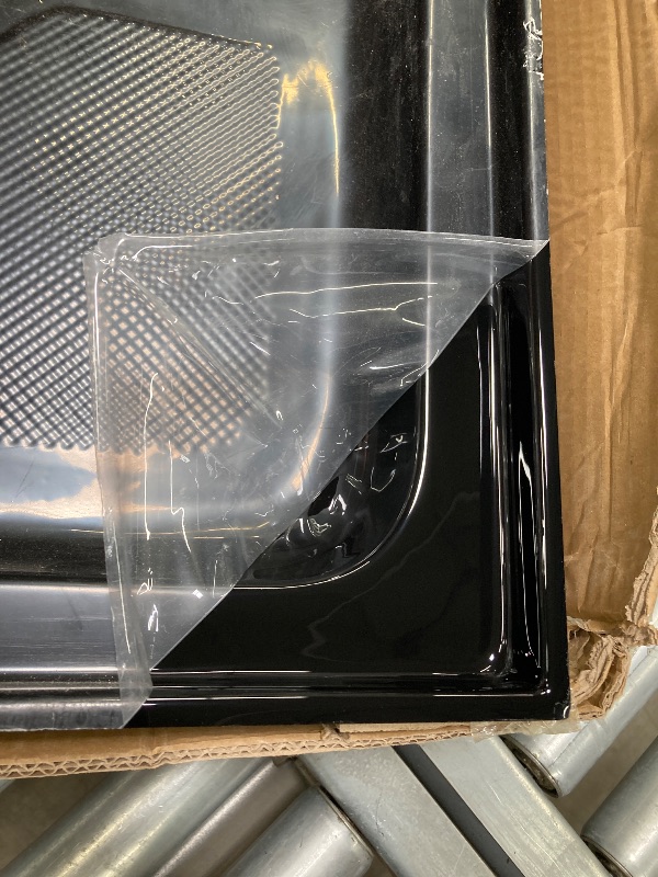 Photo 1 of **SOME DAMAGE TO CORNER**CKB 60 in. L x 30 in. W Right Drain Shower Base, Single Threshold Shower Pan with Slip Resistant Textured Surface, Black