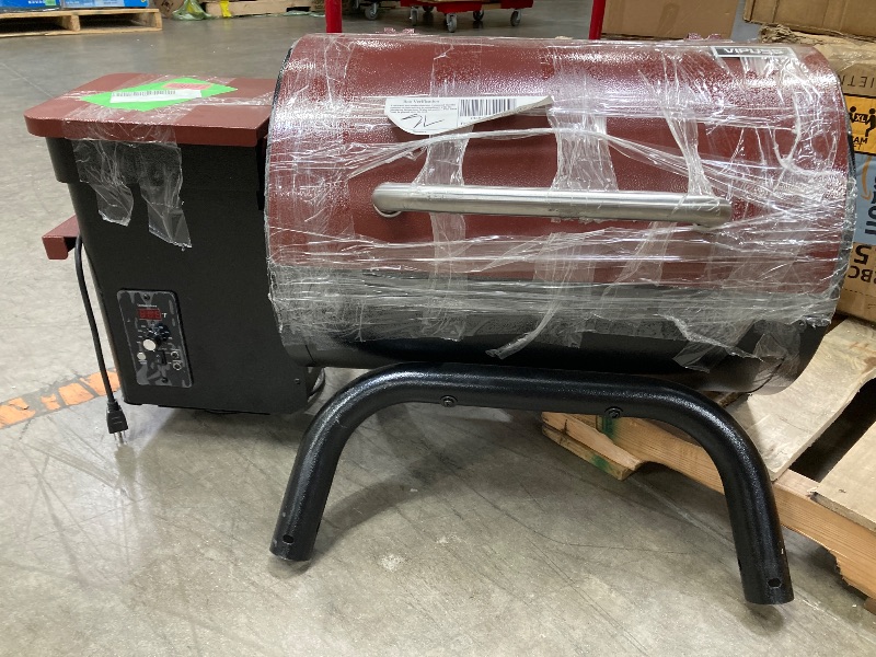 Photo 1 of **MISSING PARTS**Vipuse Electric Wood Pellet Grill & Smoker with Side Shelf, 456 SQ.IN Grill Capacity with PID Temperature Control (180-425°F) for Backyard Camping Bake and Roast, Burgundy with Cover