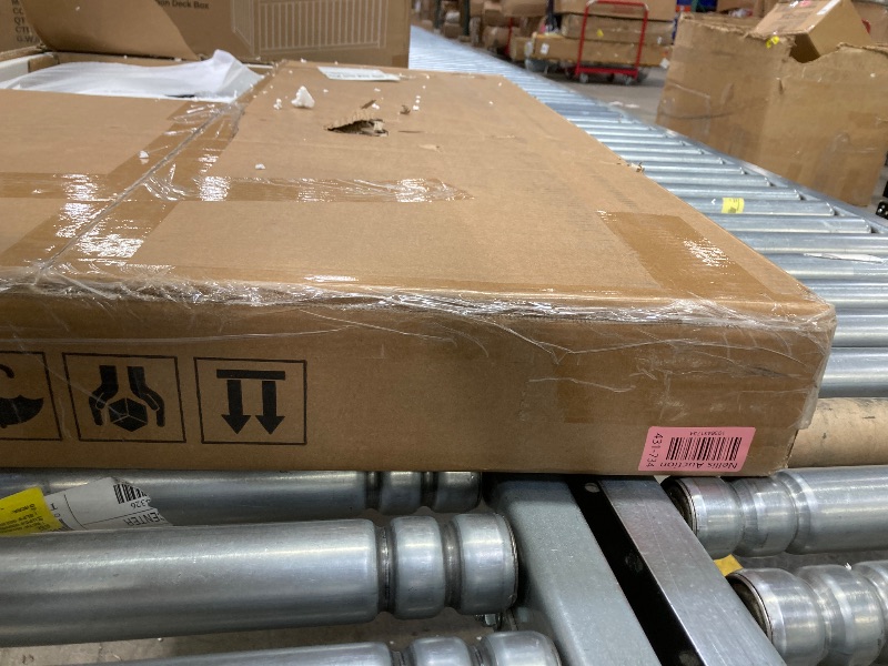 Photo 1 of Tribesigns Coffee Table Square LED Coffee Table Engineered Wood Low Coffee Table for Living Room (Rustic Brown+Black)