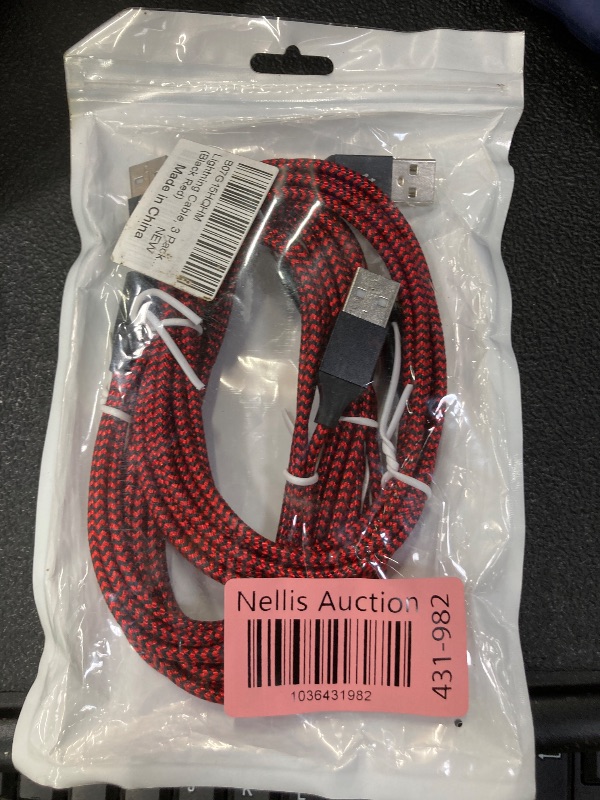 Photo 1 of lightning cable 3 pack (black & red)