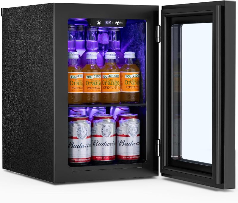 Photo 1 of 
Antarctic Star 18L Beverage Refrigerator Cooler 24Can, Mini Fridge with Quiet Compressor, LED Light,Freestanding Small Fridge with Electronic Temperature Control for Home and Bar(40-61 ?)
