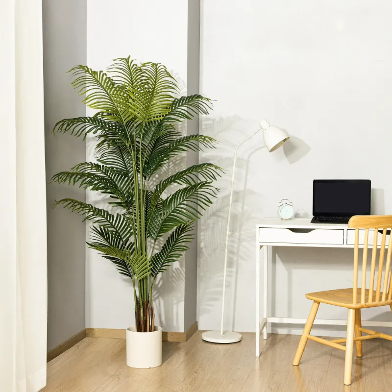 Photo 1 of Artificial Plants, 6ft Fake Palm Tree, Pre Potted Faux Greenry Tree for Home Decor Office House Living Room Indoor Outdoor, Big Fake Plants Fake House Plants