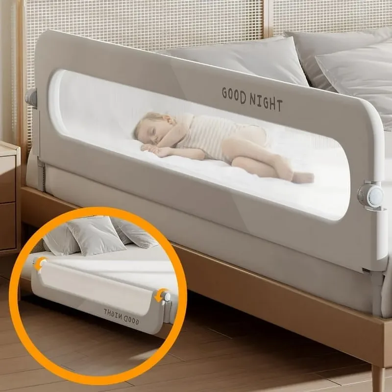 Photo 1 of 46in Baby Safety Rails Height Adjustable Bed Guardrail for Toddlers Single Piece
