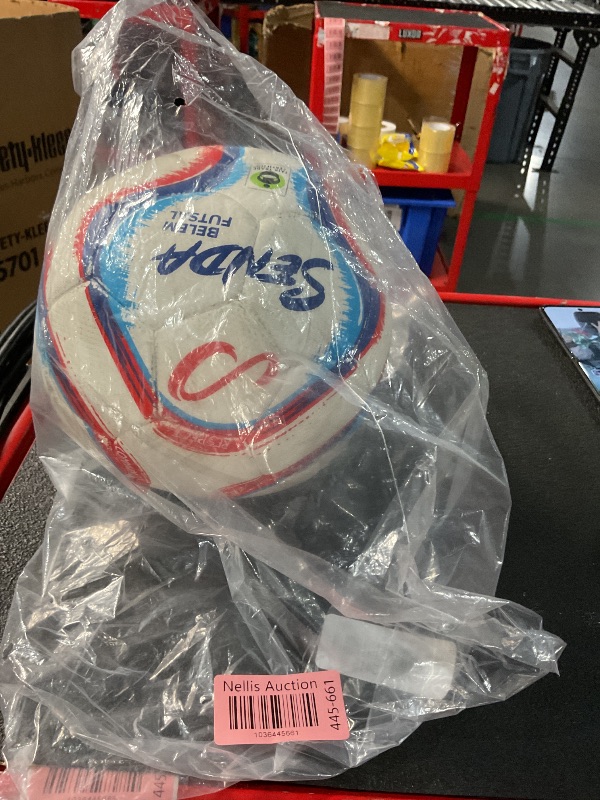 Photo 1 of (NEEDS AIR) SENDA Belem Training Futsal Ball, Fair Trade Certified, White, Size 4 (Ages 13 & Up)
