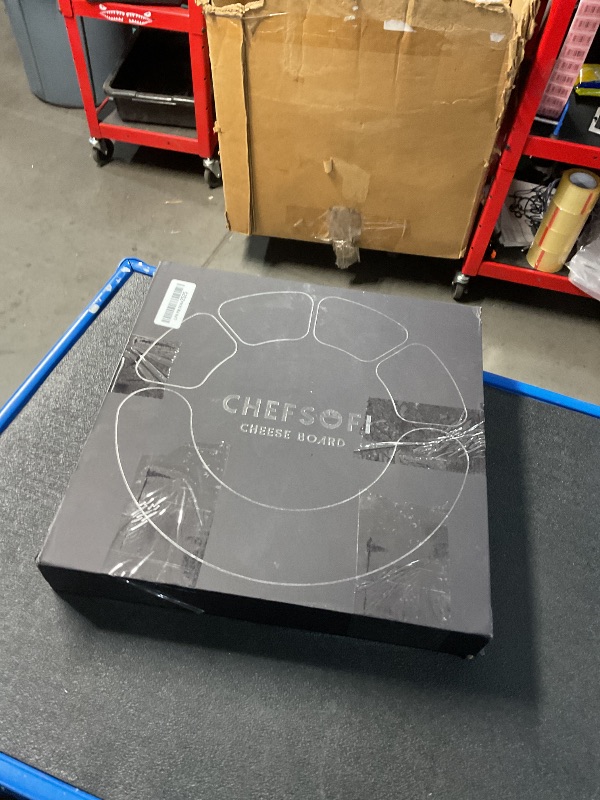 Photo 1 of **MISSING BOWLS** Charcuterie Cheese Board and Platter Set - Made from Acacia Wood - US Patented 13 inch Cheese Cutting Board and Knife for Entertaining and Serving - 4 Knives and 4 Bowls