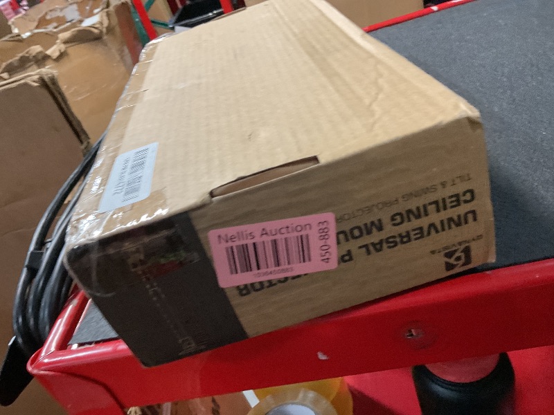 Photo 1 of DYNAVISTA Full Motion Universal Ceiling Projector Mount Bracket with Adjustable Height and Extendable Arms Rotating Swivel Mount for Home and Office Projector (White)