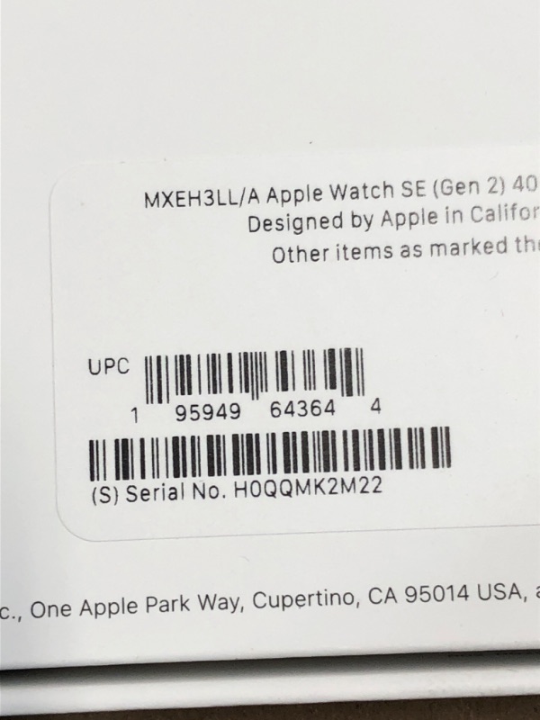 Photo 1 of ***FACTORY SEALED***
Apple Watch SE (2nd Gen) [GPS 40mm] Smartwatch with Starlight Aluminum Case with Lake Green Sport Loop One Size. Fitness and Sleep Trackers, Crash Detection, Heart Rate Monitor, Carbon Neutral