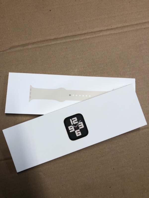 Photo 1 of ***FACTORY SEALED***
Apple Watch SE (2nd Gen) [GPS 40mm] Smartwatch with Starlight Aluminum Case with Starlight Sport Band M/L. Fitness and Sleep Trackers, Crash Detection, Heart Rate Monitor, Retina Display