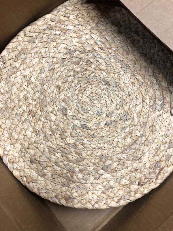 Photo 1 of ***(partial set/ missing 5)***
13.8 in Round Woven Placemats Plate Chargers Set of 10, Rattan Wicker Table Mats Chargers for Dinner Plates Boho Farmhouse Rustic Place Mats for Dining Table Decor