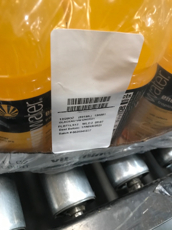 Photo 1 of ***(EXP: 17 MAR 2025)NONREFUNDABLE*** vitaminwater energy electrolyte enhanced water w/vitamins, tropical citrus drinks, 20 fl oz, 12 Pack