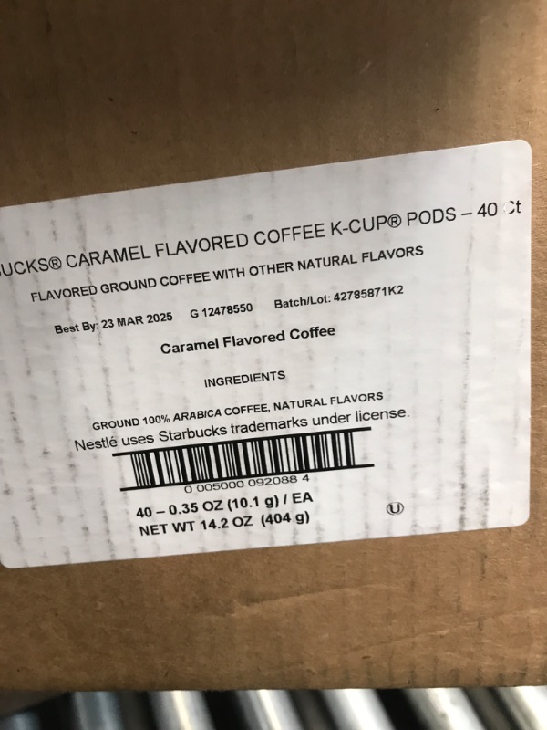 Photo 1 of ***(EXP: 23 MARCH 2025)NONREFUNDABLE*** Starbucks K-Cup Coffee Pods—Caramel Flavored Coffee—100% Arabica—1 box (40 pods)