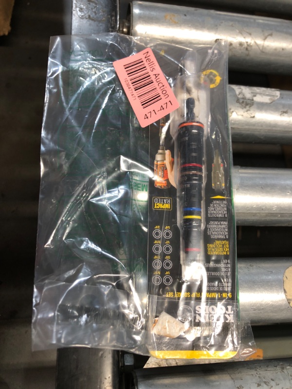 Photo 1 of Klein Tools 32934 Impact Driver, 9-in-1 SAE Impact Socket Set, 4 Flip Sockets with 8 Hex Driver Sizes and 1/4-Inch Bit Holder, Impact Rated 6-1/2-Inch Shaft