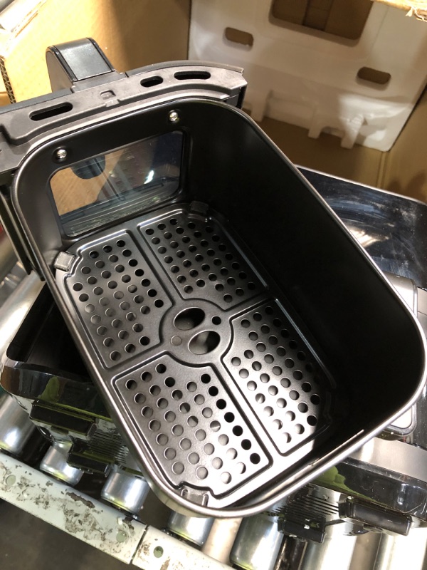Photo 1 of (see all images) CHEFMAN 6 Quart Dual Basket Air Fryer Oven with Easy View Windows, Sync Finish, Hi-Fry, Auto Shutoff, 2 Independent 3Qt Nonstick Dishwasher Safe Frying Baskets, Digital Double Air Fryer - Black
