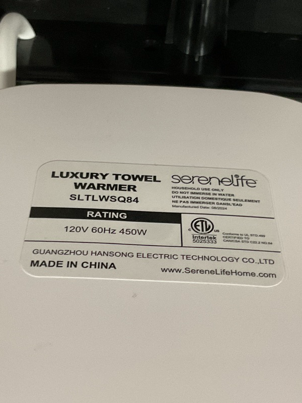 Photo 1 of (Does not power on)(parts only)SereneLife Towel Warmers for Bathroom, 23L Luxury Heater, Blanket Warmer Bucket, LED Display, Up to 24 Hours Delay, 3 Heating Modes and Child Lock for Oversize Bathrobes PJ's and More (Black)