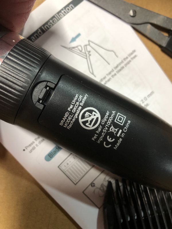 Photo 1 of ***USED - INCOMPLETE - SEE PICTURES - UNABLE TO TEST***
Pet Union Professional Pet Grooming Kit - Rechargeable, Cordless Pet Grooming Clippers - Low Noise & Suitable for Dogs, Cats and Other Pets - Silver