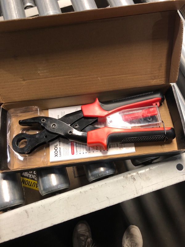 Photo 1 of ***(MISSING PARTS)***
Revolving Punch Plier Kit, XOOL Leather Hole Punch Set for Belts, Watch Bands, Straps, Dog Collars, Saddles, Shoes, Fabric, DIY Home or Craft Projects, Heavy Duty Rotary Puncher, Multi Hole Sizes Make