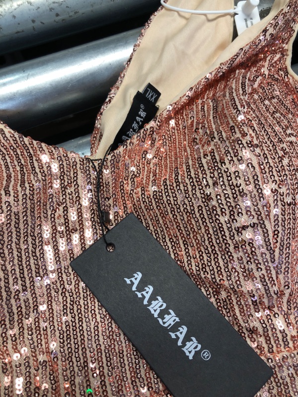 Photo 1 of ***(STOCK PHOTO FOR REFERENCE ONLY/ COLOR AND SHAPE MAY VARY)***
Sequin Dresses for Women Mother of The Bride Dress Evening Party Dress Champagne Gold XXL