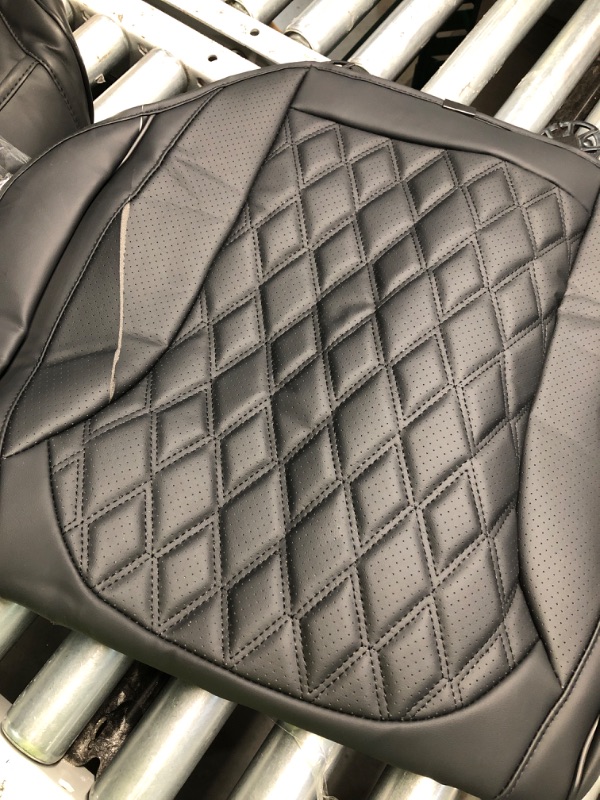 Photo 1 of (see images for damage) 2 Pack Front Bottom Car Seat Cover, Breathable and Luxury Leather Seat Covers Compatible with Tesla Model Y/3 2024 2023 2022 2021 2020, Waterproof for Tesla Model Y/3 Accessories (Black, 2 PCS)