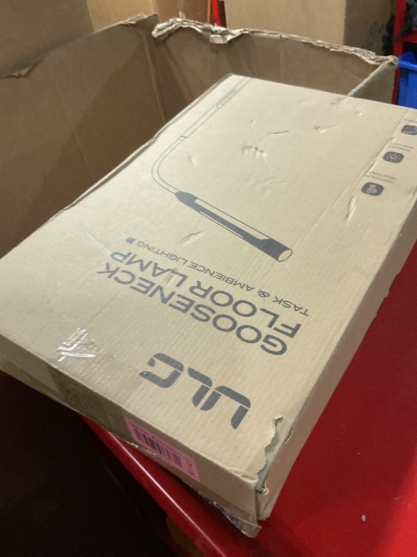 Photo 1 of ?Upgrade? Gooseneck LED Floor Lamp for Home Office Studio, RGB & Dimmable Bright Task Light, Standing Lamps for Living Room, Perfect Beside the Couch for Reading or Relaxing, Sleek, Slim, Sturdy Base