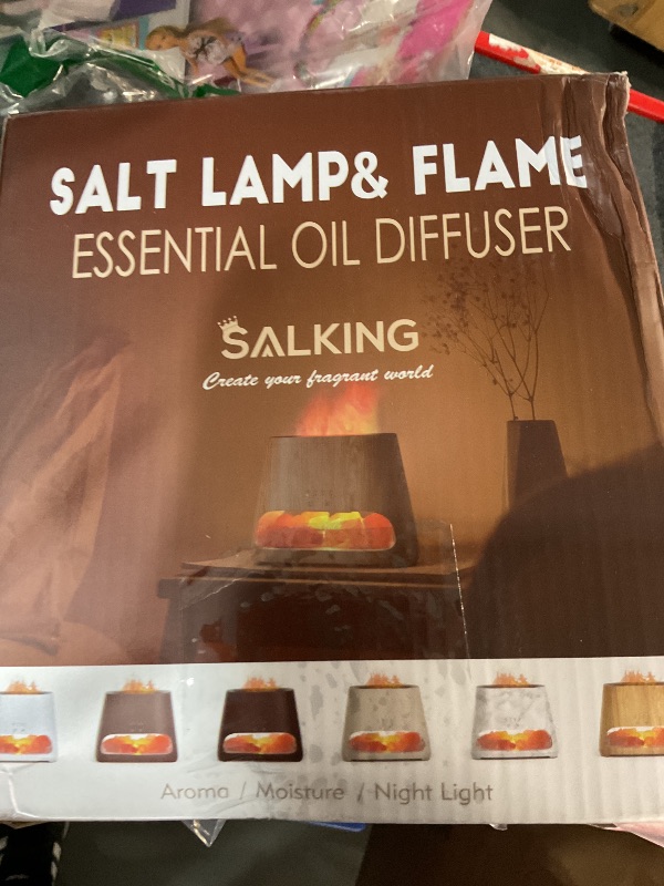 Photo 1 of SALKING 2-in-1 Ultrasonic Essential Oil Diffuser & Himalayan Salt Lamp, Aromatherapy Diffuser Cool Mist Humidifier with 3 Brightness, Salt Therapy Lamp, 100% Pure Himalayan Salt Rock, 150ml (Marble)