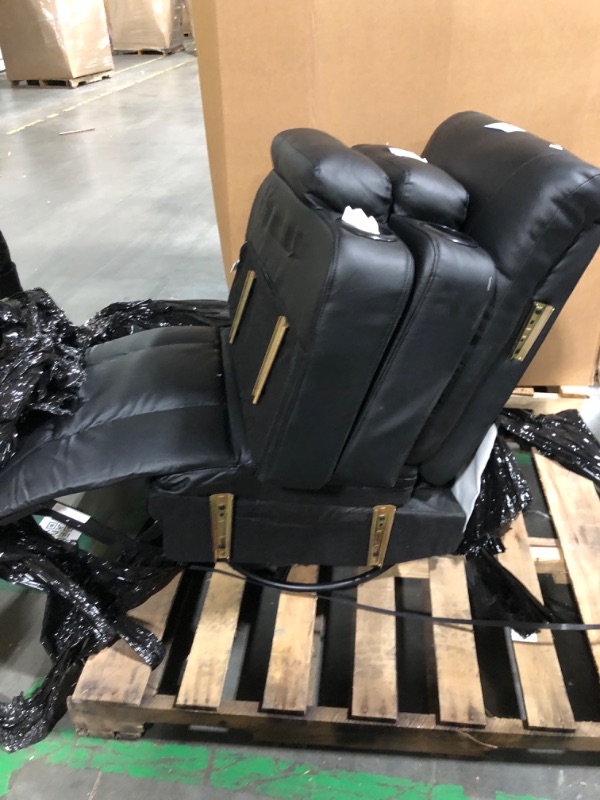 Photo 1 of COMHOMA Recliner Chair, Swivel Rocker Recliners, Massage and Heat Reclining Chair, Reclining Sofa with Side Pockets, Cup Holders for Living Room, Bedroom (Black)