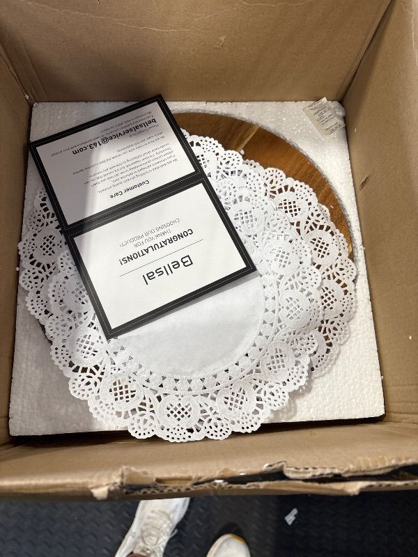 Photo 1 of **MISSING COVER***Bellsal Cake Stand with Dome Lid, 12in Acacia Wood Cake Plate with Cover, Wooden Cake Display Stand with Acrylic Dome, Cake Decorating for Baking Gifts, Birthday Kitchen Party, Weddings