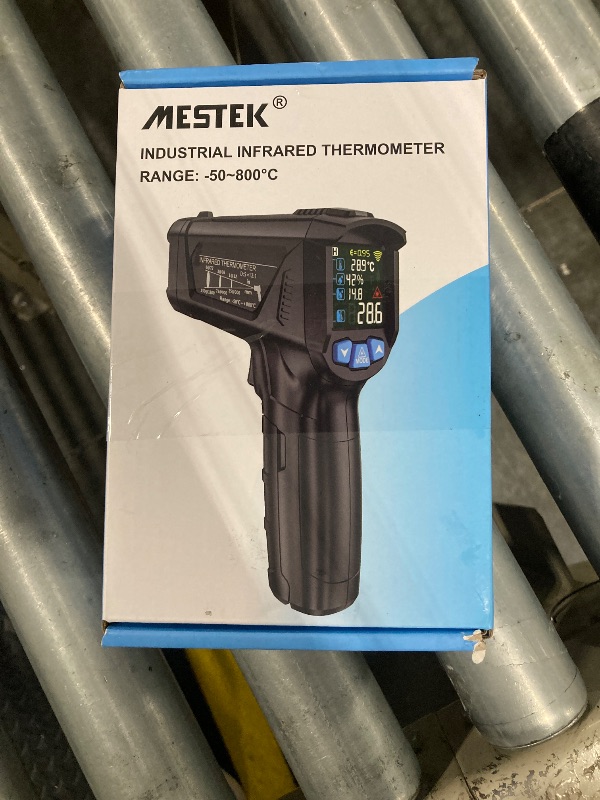Photo 1 of MESTEK Infrared Thermometer Gun,Digital Laser Thermometer Temperature Gun with Color LCD for Cooking Pizza Oven, ir Thermometer Temp Gun with K-Probe, Adjustable Emissivity -58°F to 1472°F (-50~800°C)