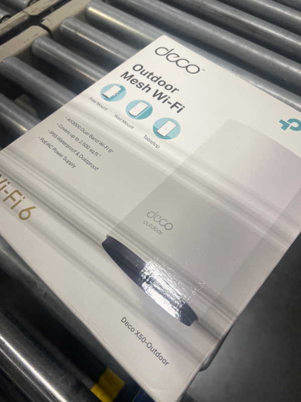 Photo 1 of TP-Link Deco Outdoor Mesh WiFi (Deco X50-Outdoor), AX3000 Dual Band WiFi 6 Mesh, 2 Gigabit PoE Ports, 802.3at PoE+,Weatherproof, Works with All Deco Mesh WiFi, 1-Pack