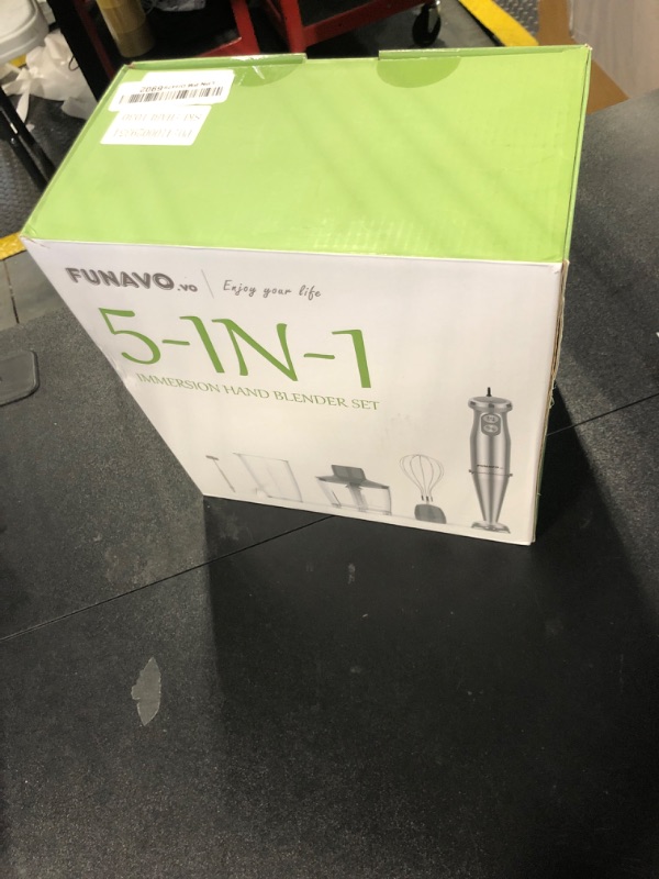 Photo 1 of **HAND MIXER NOT INCLUDED** FUNAVO.vo Upgraded 12 Speed Stainless Steel Blade Stick Blender with Turbo Mode, 20oz Beaker, 17oz Chopping Bowl, Whisk, BPA-Free