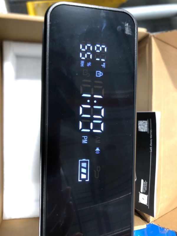 Photo 1 of Grimtron Biometric Gun Safe for Handgun, Smart Clock Safe with 2-in-1 Watch & Phone Wireless Charging, Bedside Pistol Safe with Backlit Keypad, Nightstand Handgun Safe with LED Light