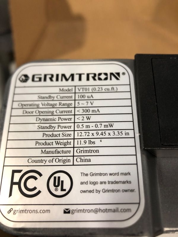 Photo 1 of Grimtron Biometric Gun Safe for Handgun, Smart Clock Safe with 2-in-1 Watch & Phone Wireless Charging, Bedside Pistol Safe with Backlit Keypad, Nightstand Handgun Safe with LED Light